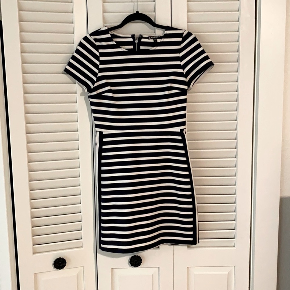 Express Navy striped mini dress size 2